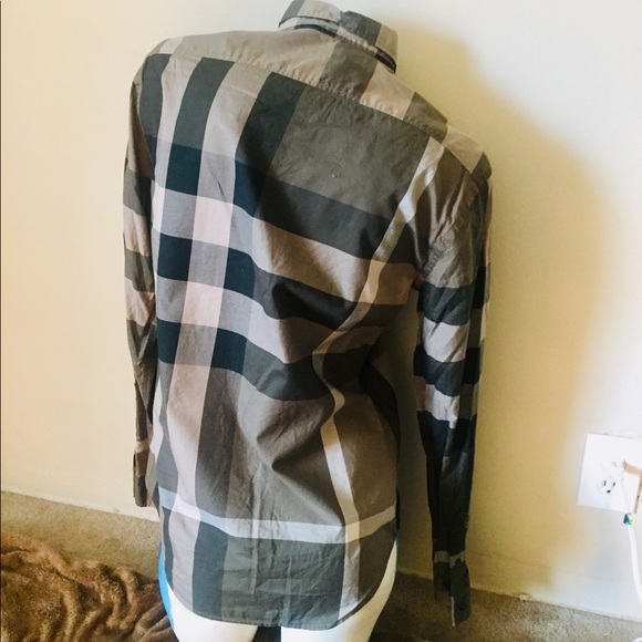 SOLD-BURBERRY BRIT EXPLODED CHECK BUTTON DOWN - Picture 8 of 8